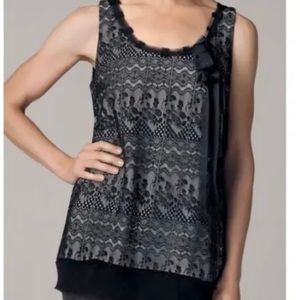 CAbi Emily Lace Overlay Sleeveless Tank Top 
• Size Small